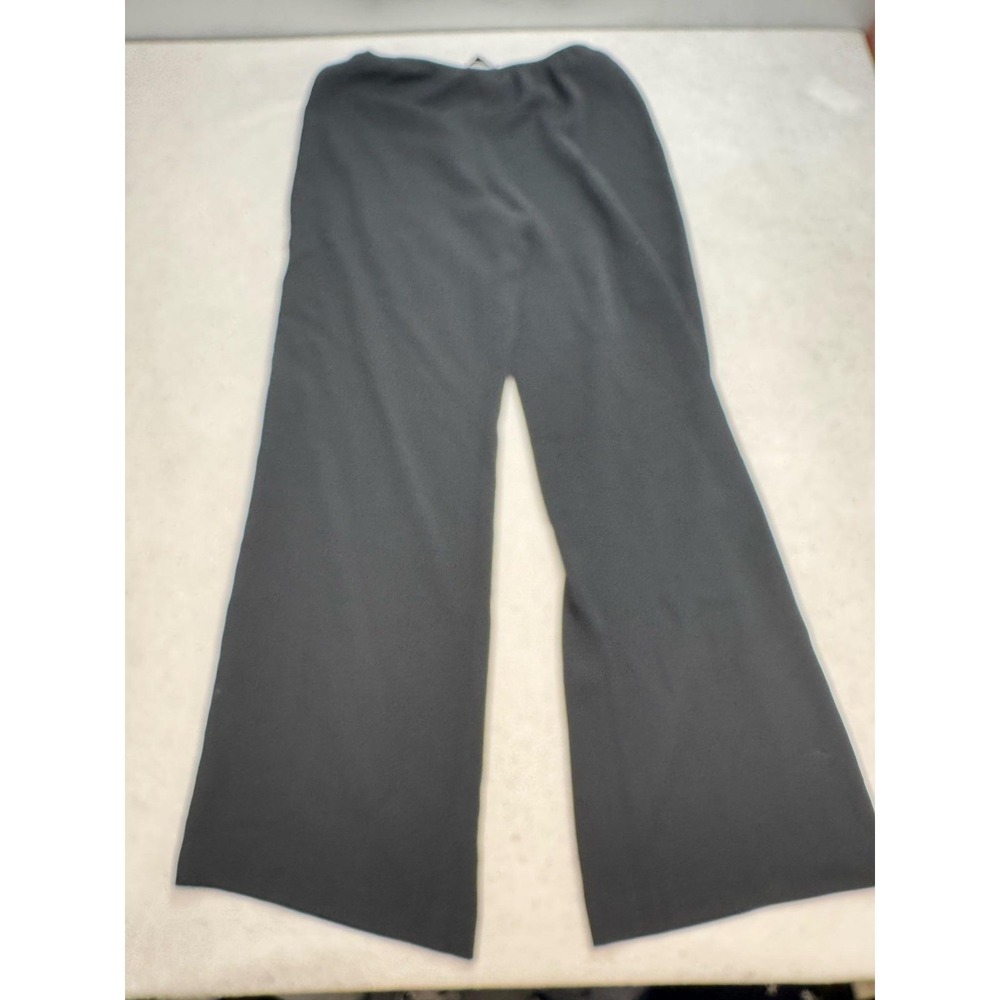 Ivan Grundahl Dress Pants Womens 38 Black Microfiber Wide Leg Pull On Relaxed